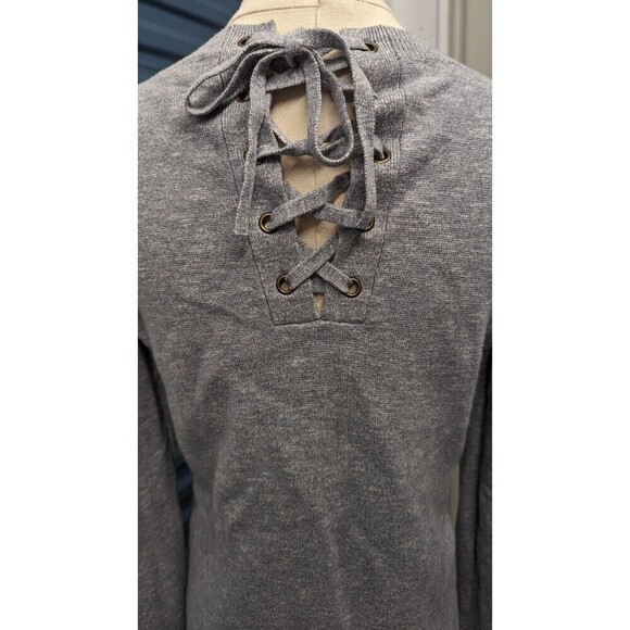 Madewell Laced Back Swingy Sleeves Cotton Round Neck Knit Pullover‎ Sweater XS - Picture 5 of 10